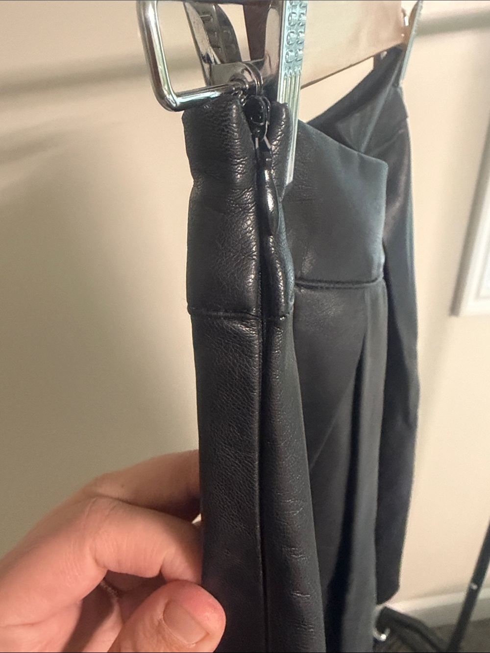 Who What Wear Black Faux Leather A-Line Skirt - Picture 7 of 7